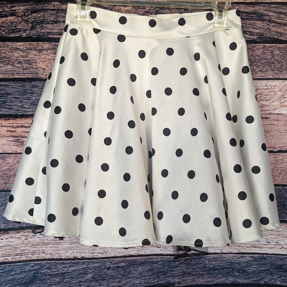 Polka Dot Satin Skirt